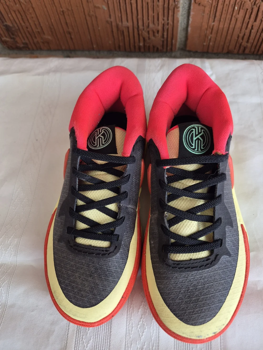 Nike Kids Gray Sneakers with Neon Pink, Yellow & Orange Accents